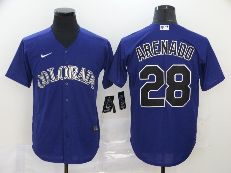 Men Colorado Rockies #28 Arenado Purple Nike Game MLB Jerseys->youth mlb jersey->Youth Jersey